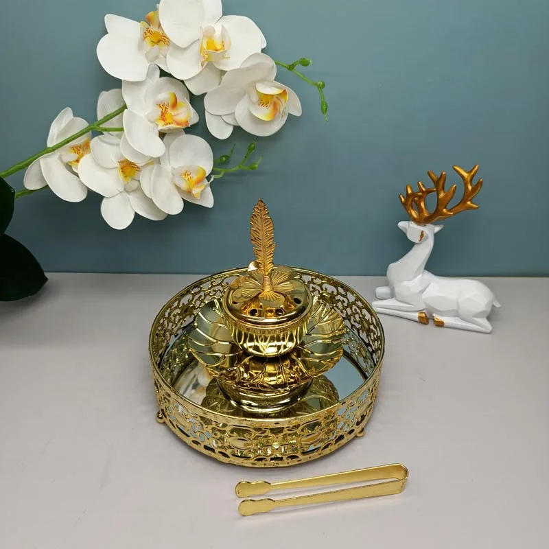 Incense Burner Set Hollowed-out Work Gold Incense Burner Wholesale Home Decoration