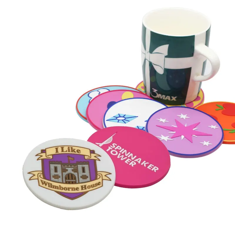 promotional drink gift cup souvenir logo customized soft pvc rubber coaster