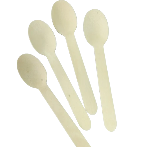 Restaurant disposable wooden cutlery spoon fork knife set disposable spoon 3g, mini plastic spoons small size wood biodegradable