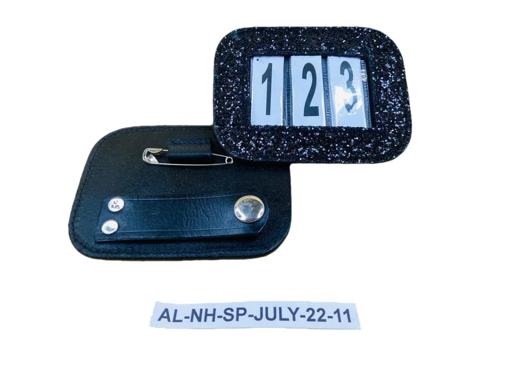 EQUESTRIAN HORSE PRO CRO PATENT LEATHER NUMBER HOLDER EYE CATCHING GENUINE HORSE RACING EQUIPMENT AT CHEAP FACTORY PRICE