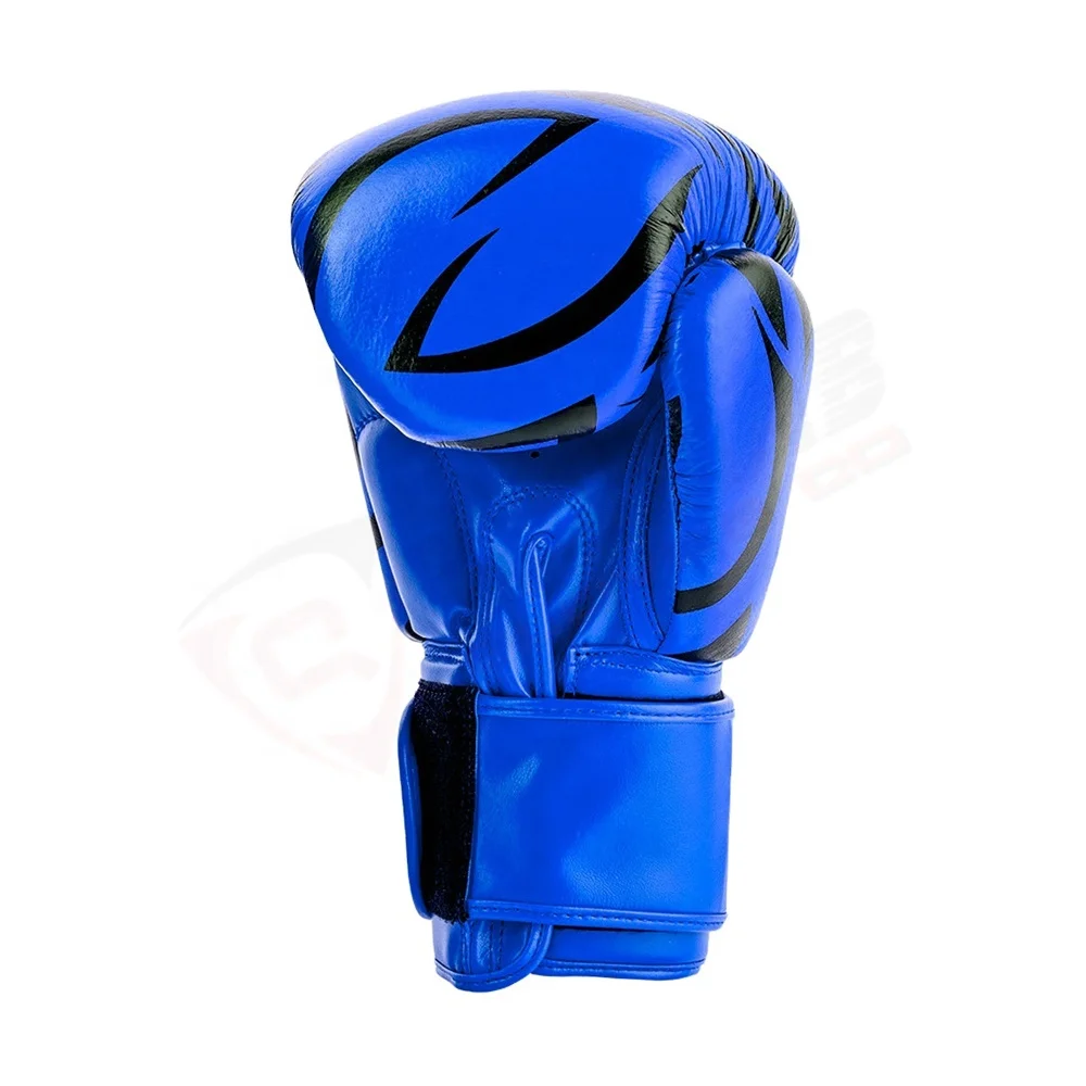 Blue-Color Fashion Breathable Adult Men Women Manufacturer Custom-Printings Handmade-Leather MMA Kickboxing Boxing Gloves