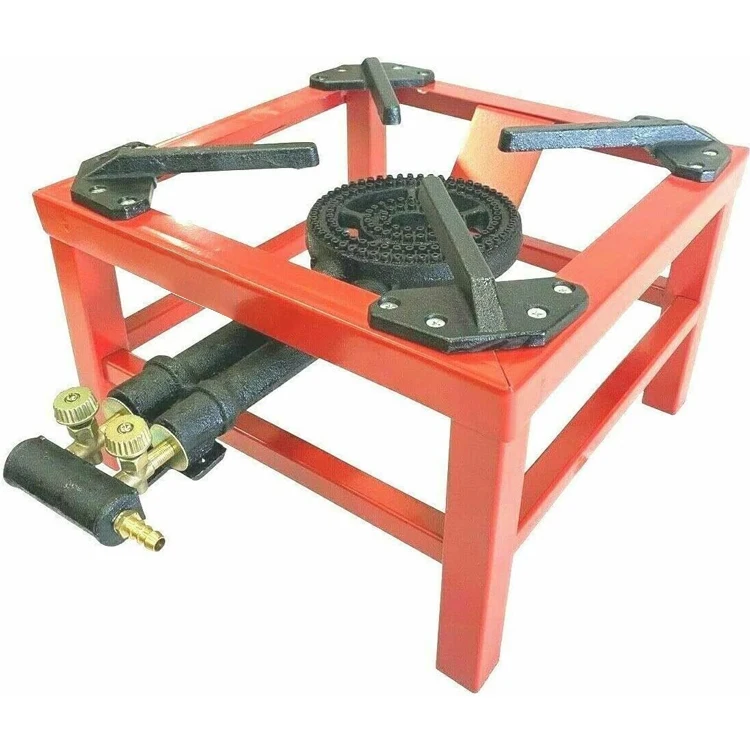 Heavy Duty 2 Button Single Cast Iron Burner LPG Gas Boiling Burner Catering Camping Stove Outdoor Party