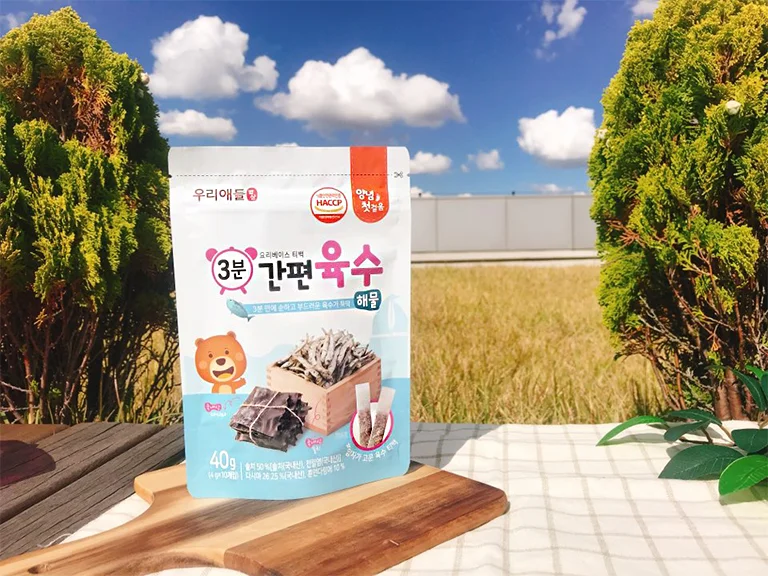 Customized Good Quality Simple Design Easy Food in 3 minute Seafood broth water for kids made in Korea