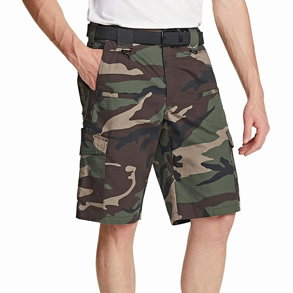 Шорты-карго камуфляжные для мальчиков верхняя одежда повседневные спортивные шорты из 100% хлопчатобумажной ткани с несколькими карманами длиной до колен шорты-карго мужчин