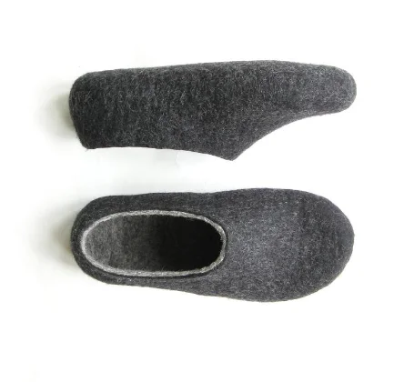 Felt wool shoes with leather 100% Handmade New-Zealand Felt Wool | Organic Eco-Friendly Safe Certified Fair Trade