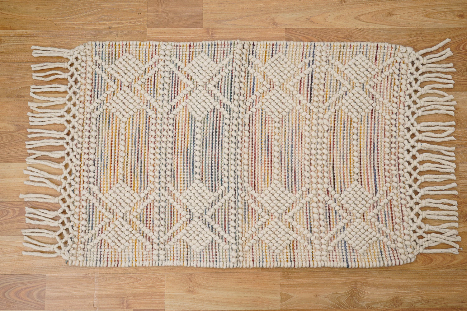 Factory Price Wholesale Unique Woolen Craft Wool Handwoven Rug Cotton Wool Handwoven Boho Rug Handcrafted Perfection