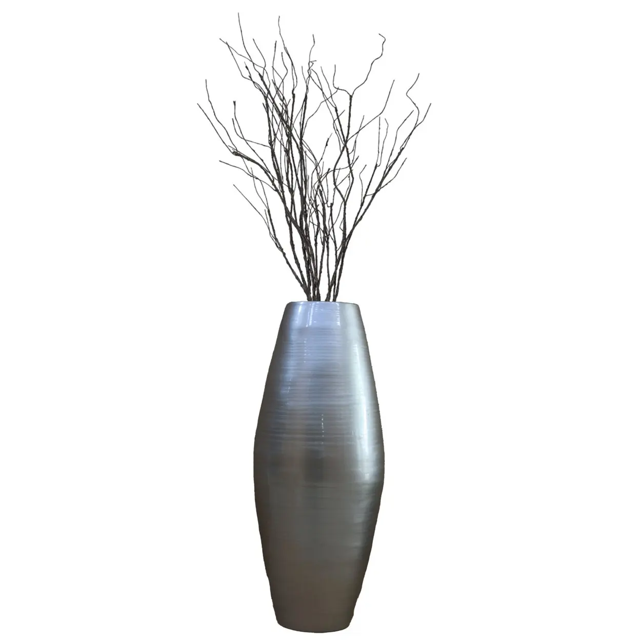 Luxury whitespun bamboo floral vase wholesale handmade glossy basic bamboo flower vase for living room