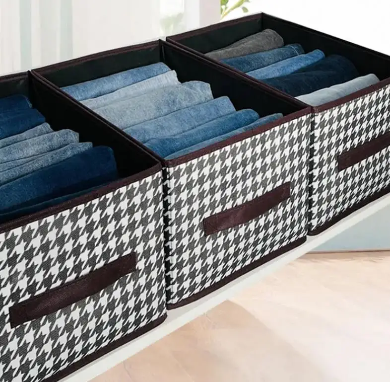 Thousands of bird grid storage box drawers large capacity can fold the clothes hand -up storage box