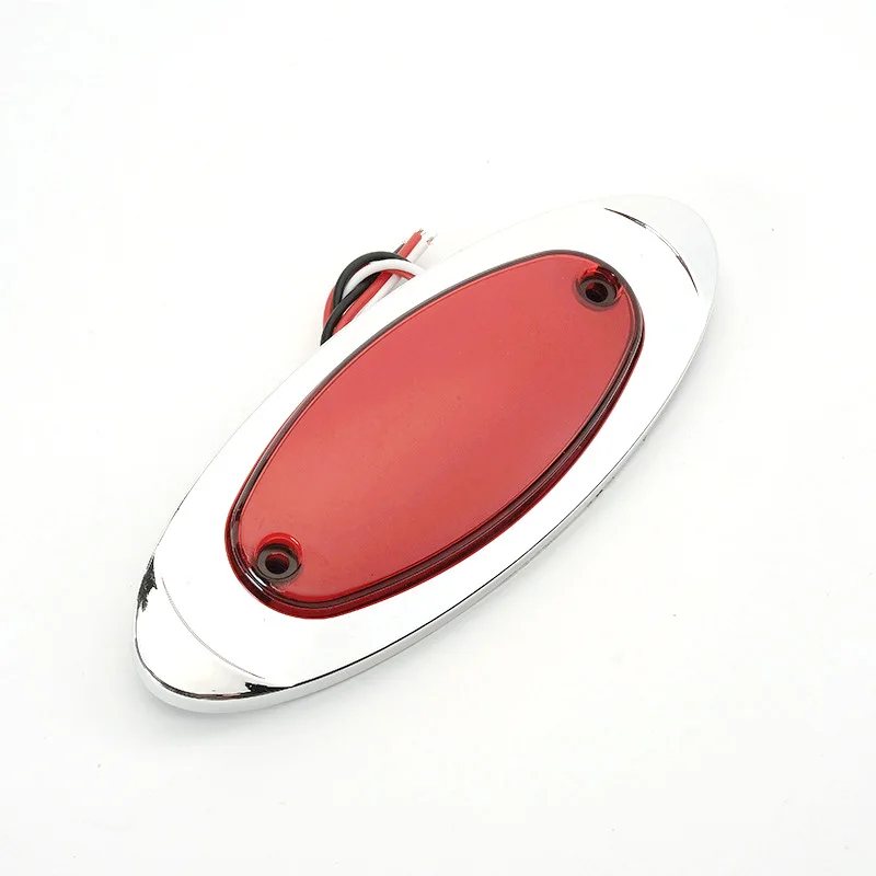 Electroplating frame LED Side Marker Clearance Light Oval Trailer  Led Courtesy Camper Accessories yacht ship signal light