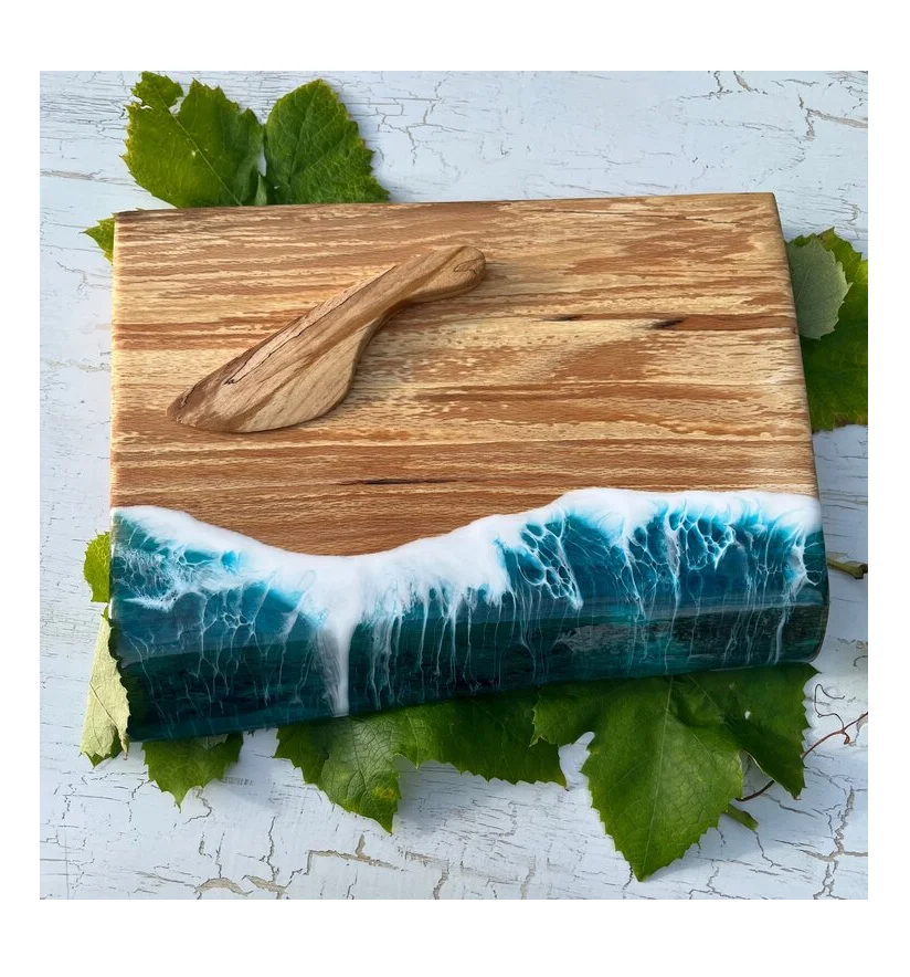 Customized Size Wood And Resin Cutting Boards food preparing Natural craft cheese board Best Quality Hottest Selling