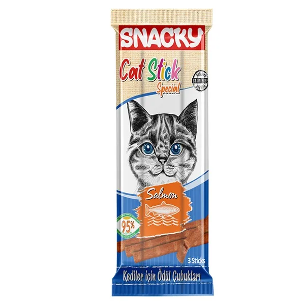 SNACKY CAT STICK WITH SALMON Flavor 3*5 g Origine Turkey