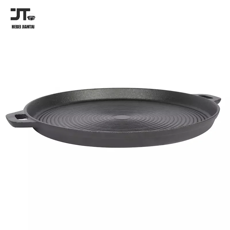 14 Inch Enameled Cast Iron Grill Baking Plate Pizza W/Easy Grip Gas, Electric,Glass,Induction Cooker,Oven, Grill/Campfire