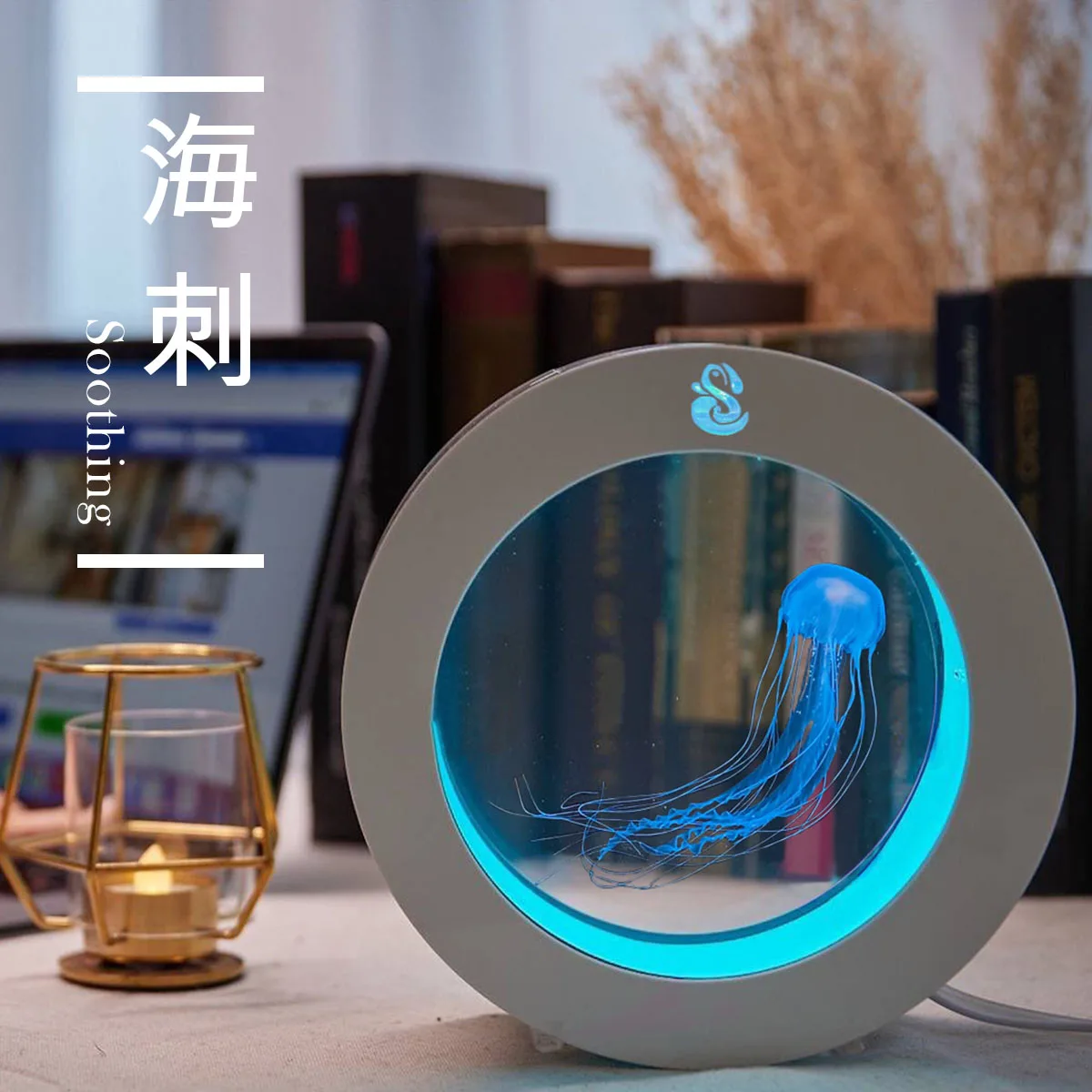 Office lightweight healing 2L jellyfish tank with aquarium oxygenation pump for jellyfish