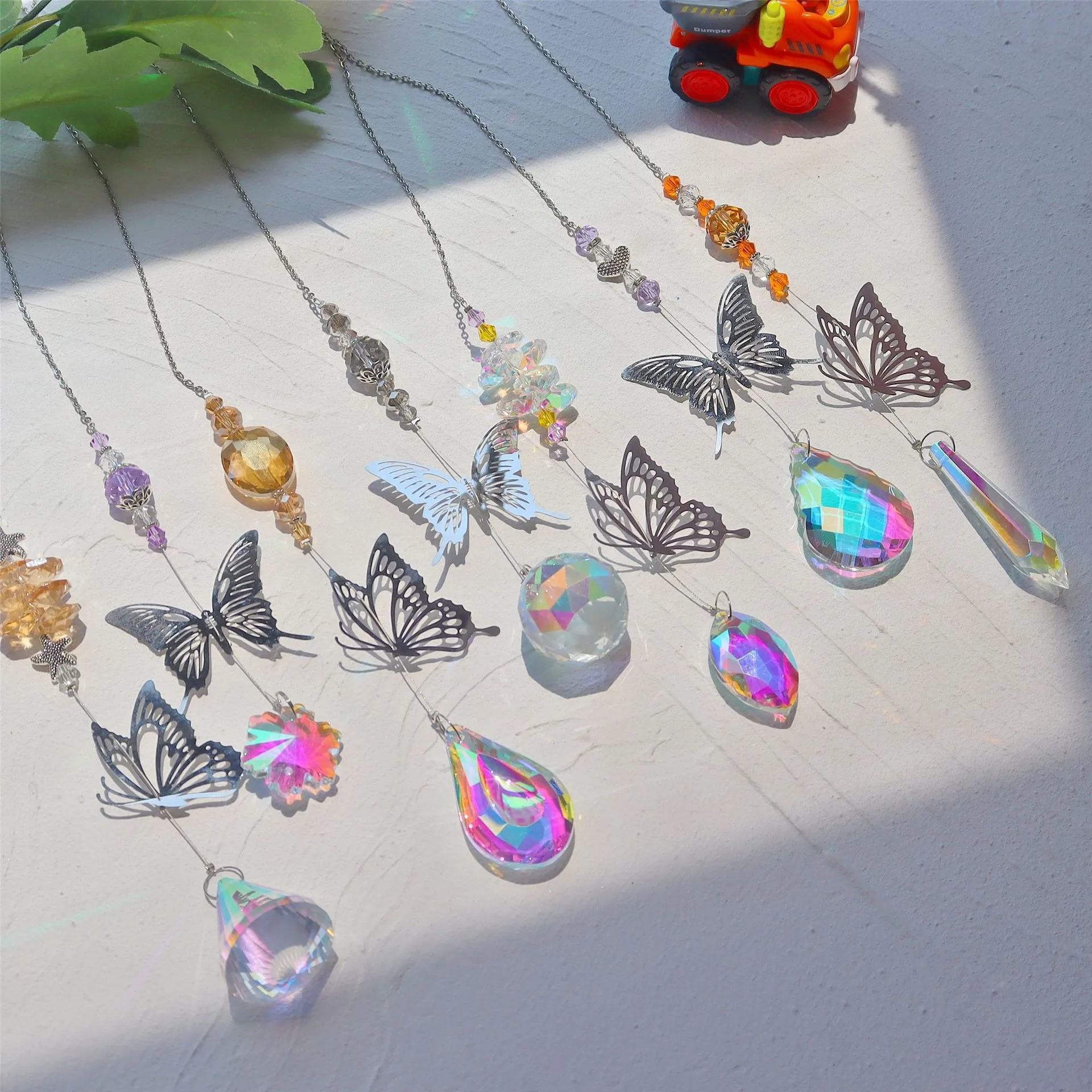 Customization Crystal Glass Butterfly Pendant Ornament Windows Prism Ball Hanging Crystal Sun Catchers String