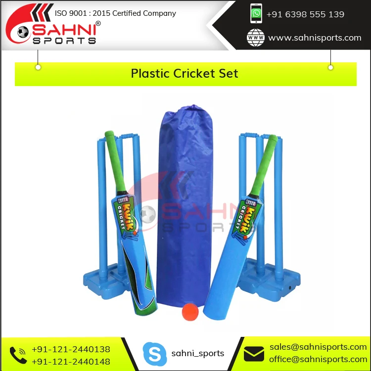 Good Quality Best Selling Light Weight Complete Plastic Cricket Set for Seniors and Juniors Available in Different Colors