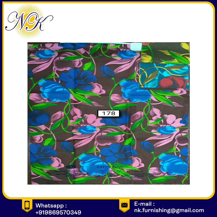 Factory Digital Print Cotton Satin Woven Cotton Soft Fabric Material Cotton At Wholesale Price