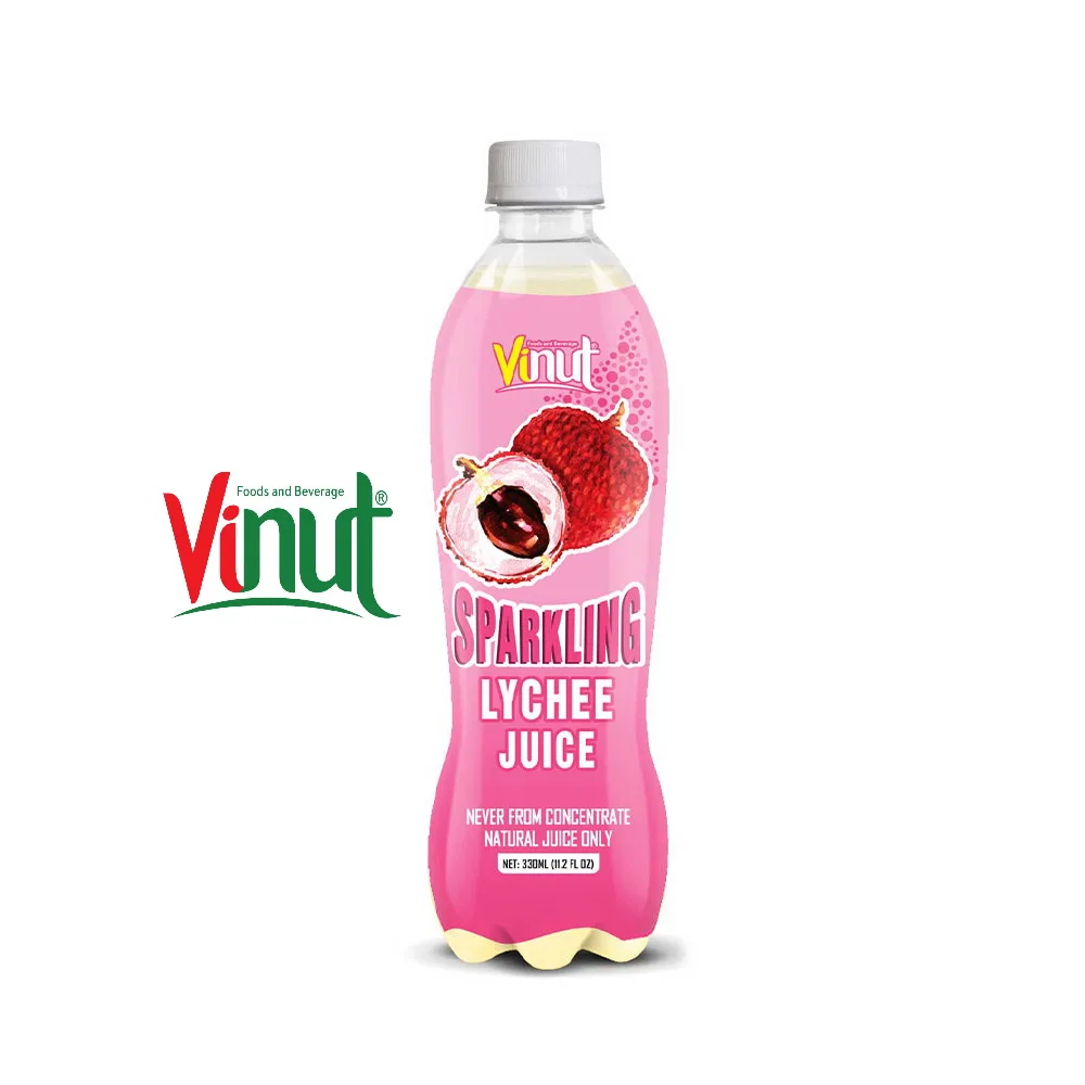 Best Manufacturer Supplier from Vietnam 330m Vinut Sparkling Lychee Juice for health good taste from fruit