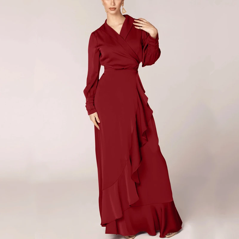 Abaya Turkish Dubai Hijab Muslim Dress Islam Clothing Abayas For Women Kaftan Caftan Female wear Solid color dress for women