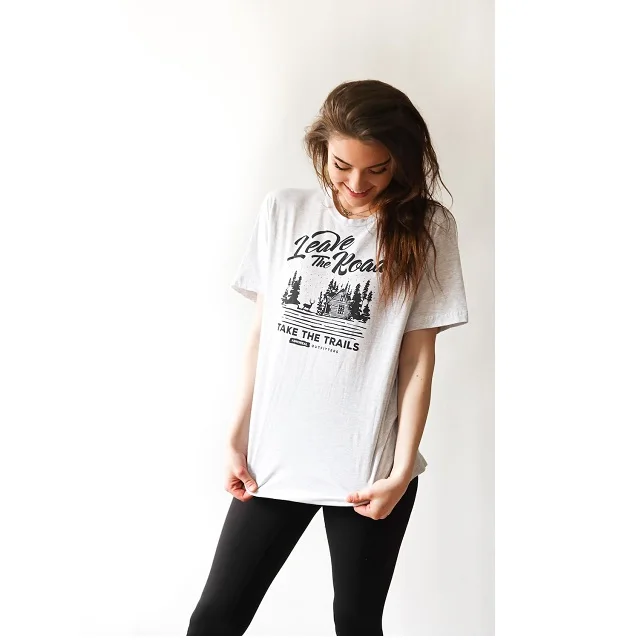 Soft Lady Fabric T-Shirt Black with Machine Printed Logo Comfortable Short Length Half Sleeves round Neck-Customizable