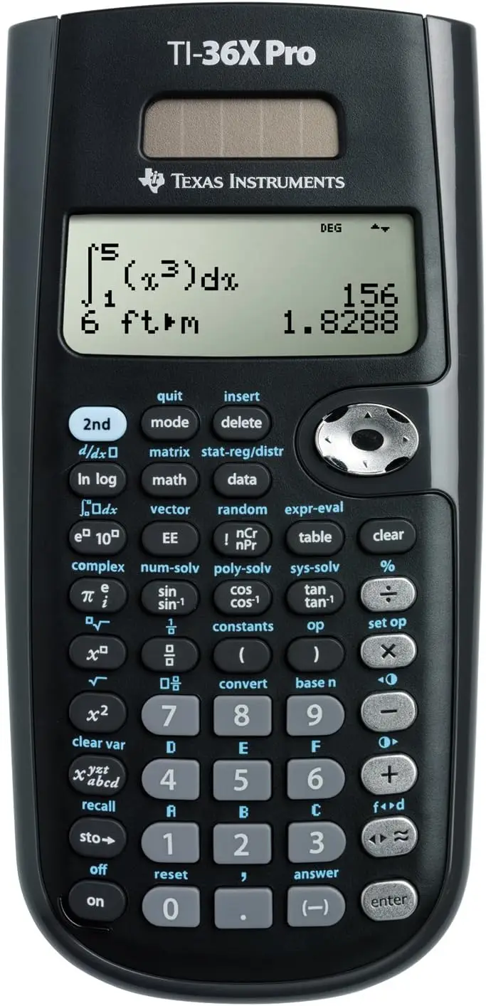 100% Quality Texas Instruments TI-36X Pro Calculators | Black 7.5 Inch- With 1 Year Warranty