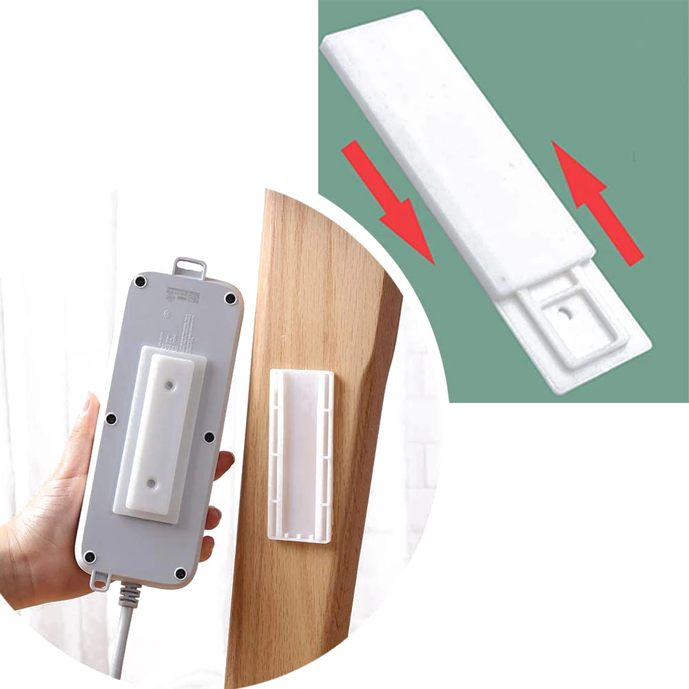 Клейкий держатель для удлинителя самоклеющийся фиксатор настенное крепление подставка для розетки