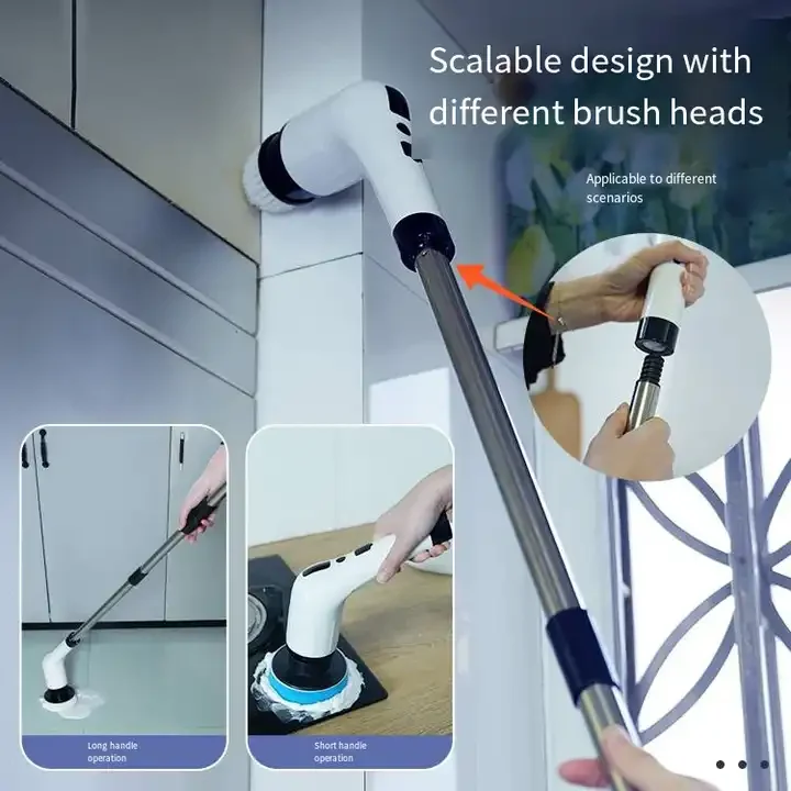 9 in 1 adjustable detachable long handle spin cordless electric cleaning brushes for sofa toilet kitchen car floor house