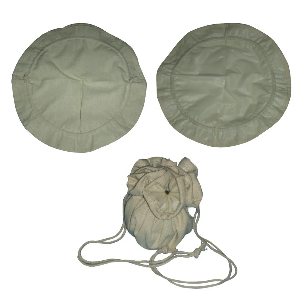 Exclusive design Vinyl Lined Drawstring Pouch Eco Fabric Custom Design Round Shape Cotton Drawstring Soap Packaging Bag