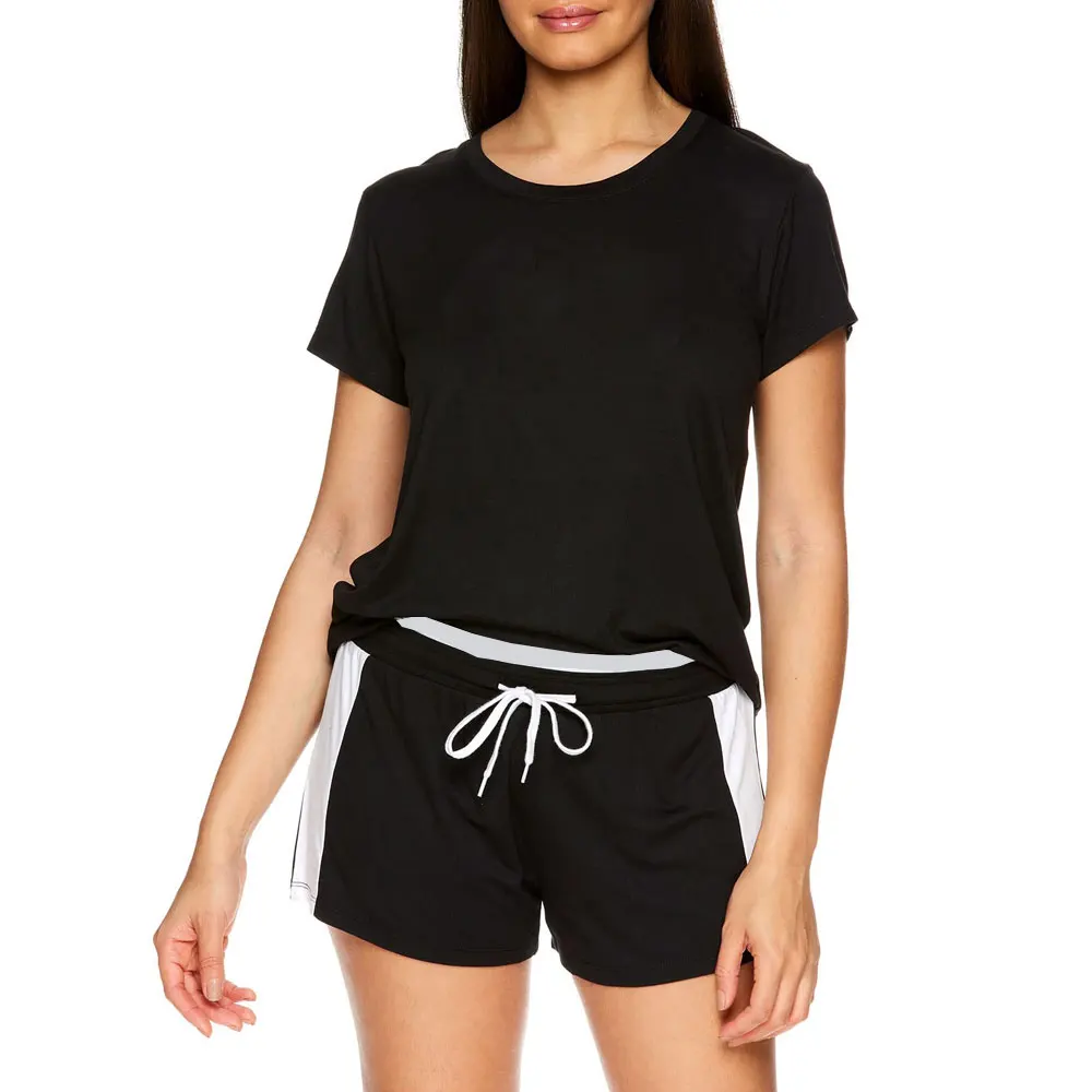 Custom Logo 100% Cotton T Shirt Shorts Set High Quality Casual Solid Pattern Two-Piece Short for Women Size XL Summer Outfits