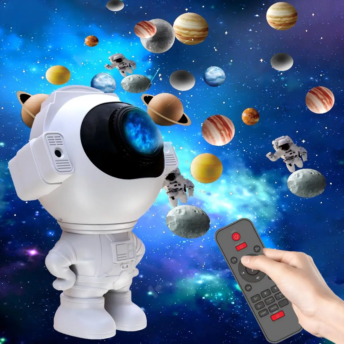 New Galaxy Astronaut Starry Projector Night Light LED Star Sky Nebula Decoration Bedroom Home Kids Birthday Gift