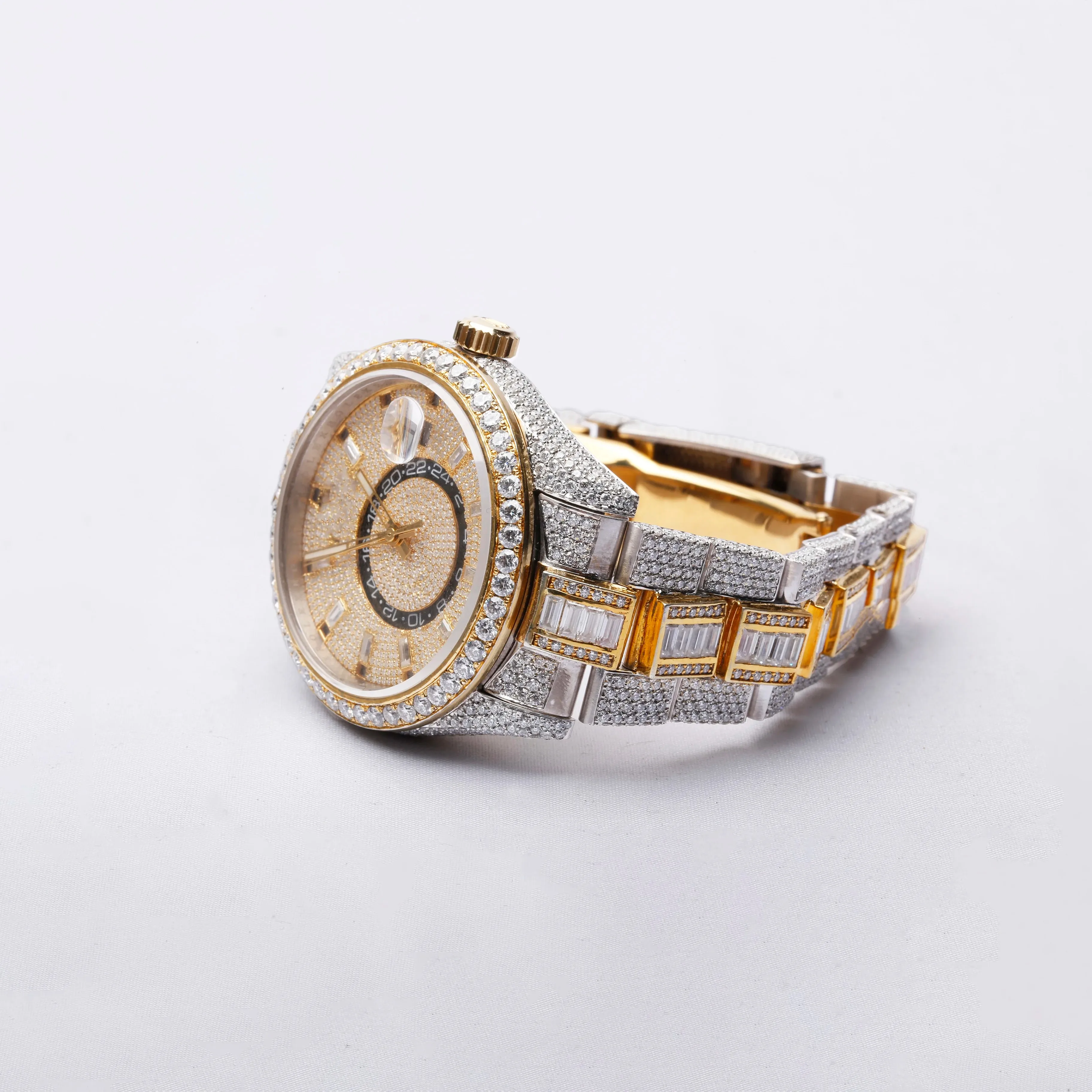 GIA Certified Lab Grown Diamond Titanium Mechanical Watches Hip Hop Diamond VVS Moissanite Mechanical Automatic Watches For Mens