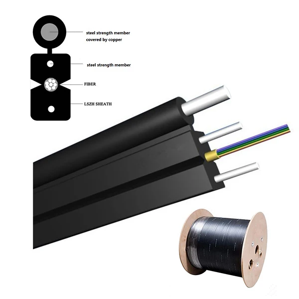 FTTH OEM Indoor Outdoor Cable Single Mode G652D 1-12 Core Fiber Optic Cable Communication Cables