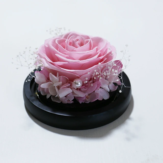 Preserved roses handmade forever rose flower in glass dome with gift box for home decor