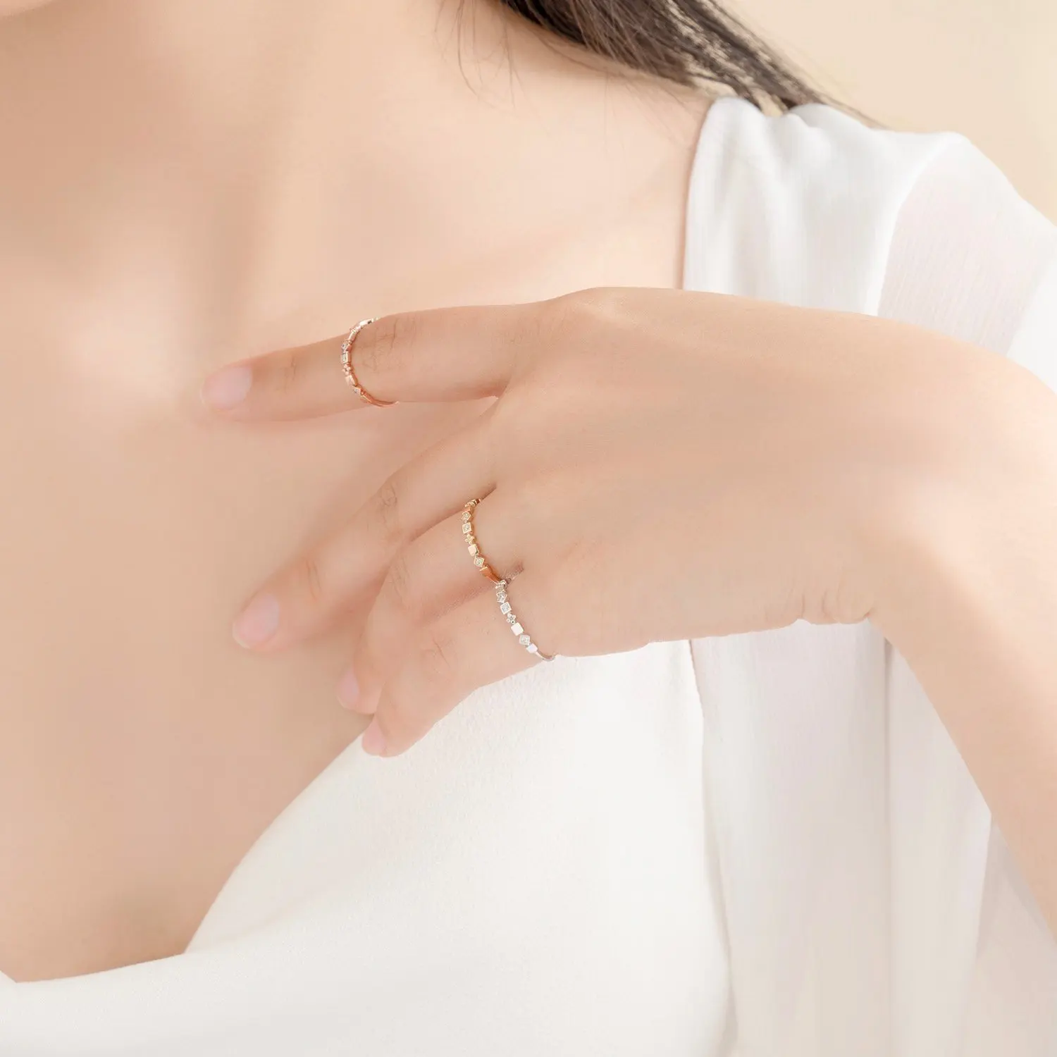 10K Solid Gold Classic Ring Set Gift For Women 14K Real Gold Ring Jewelry Factory Wholesale Price Huy Thanh Jewelry Brand