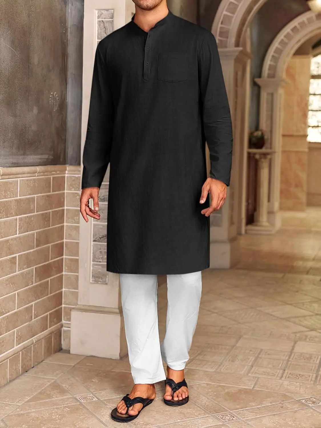 Черный kameez с белым shalwar Pakistan Shalwar Kameez Исламская одежда платье пакистанский OEM мужской Salwar
