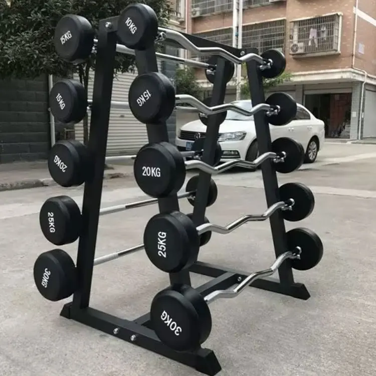 Langle Custom Carbon Steel Bar Pieces Fixed Storage Rack One side Curved Straight Barbell Fitness Equipment Storage Rack