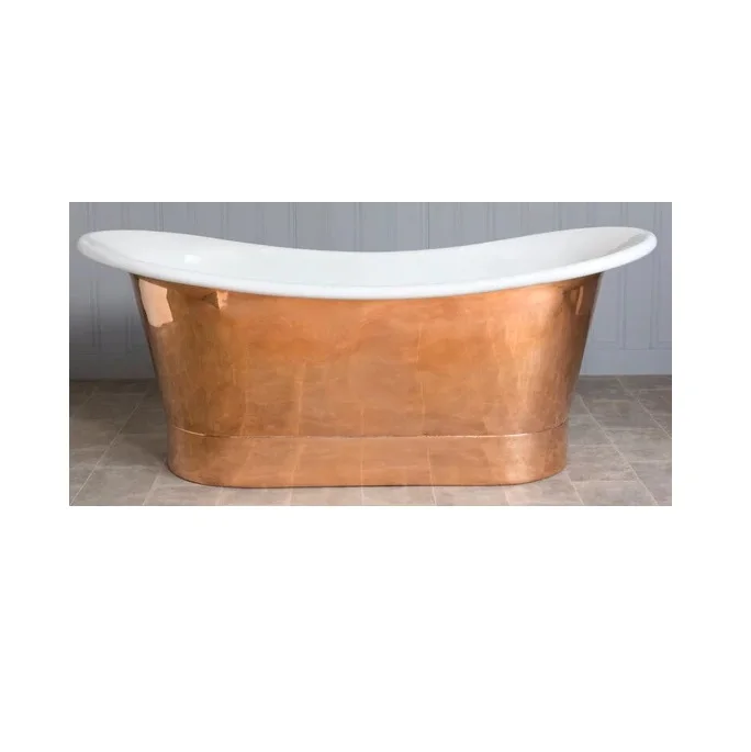 Top quality copper bathtub with inside nickel coating shiny surface copper bathtub for home and hotel manufacturer from India
