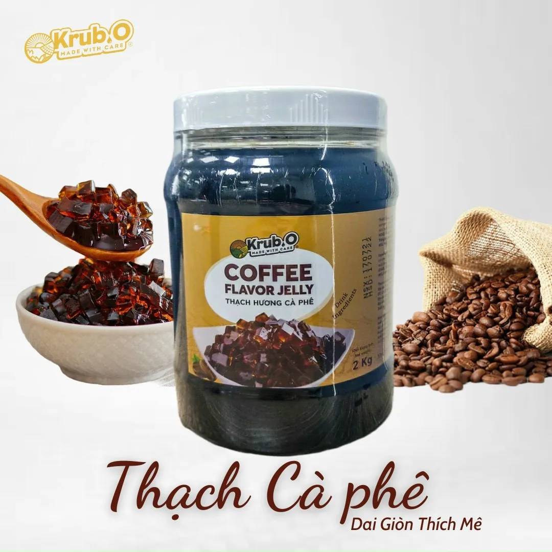 Coffee Flavour Jelly Bubble Milk Tea Topping Ingredients Coffee Jelly For Bubble Tea soft drinks Wholesale suppliers