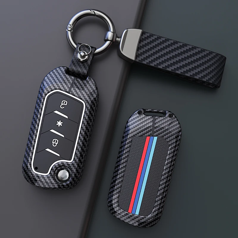 car keys cases carbon fiber Leather Key Cover with Mahindra Scorpio XUV 300 Marazzo XUV 700 XUV 400 ev Bolero Thar 3 Button Key
