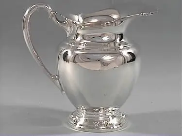 Кувшин с фильтром для воды/Винтажный кувшин воды из зеленого стекла/кувшин стекла подарок на свадьбу Серебряный графин латунный