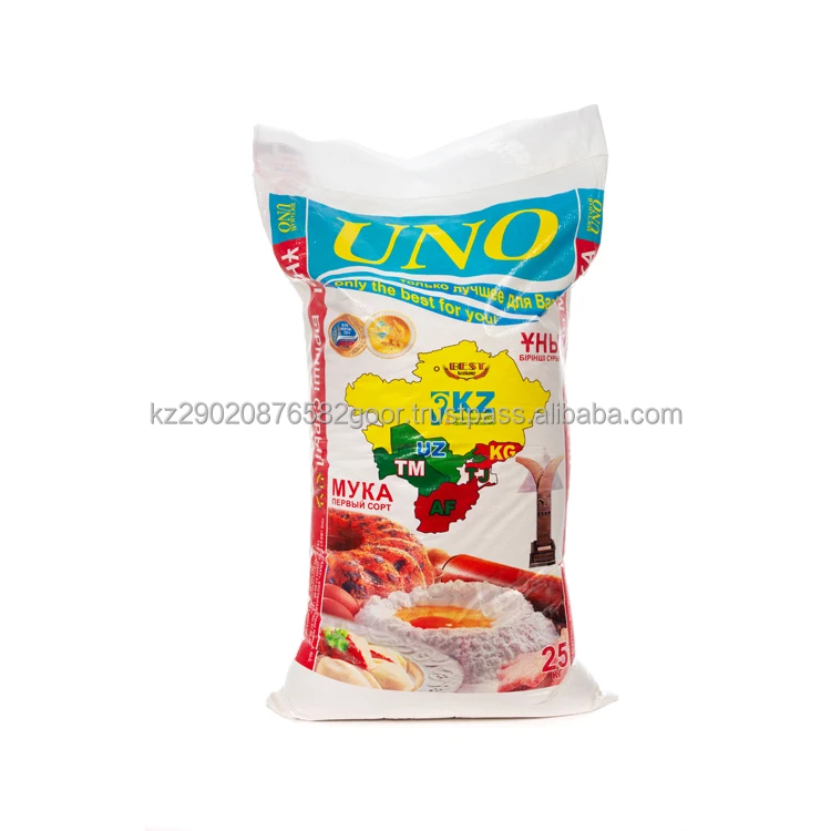 Горячая Распродажа 2022, усиленная пшеничная мука белого цвета «UNO» 25 кг первого класса для выпечки, высококачественный продукт Казахстана
