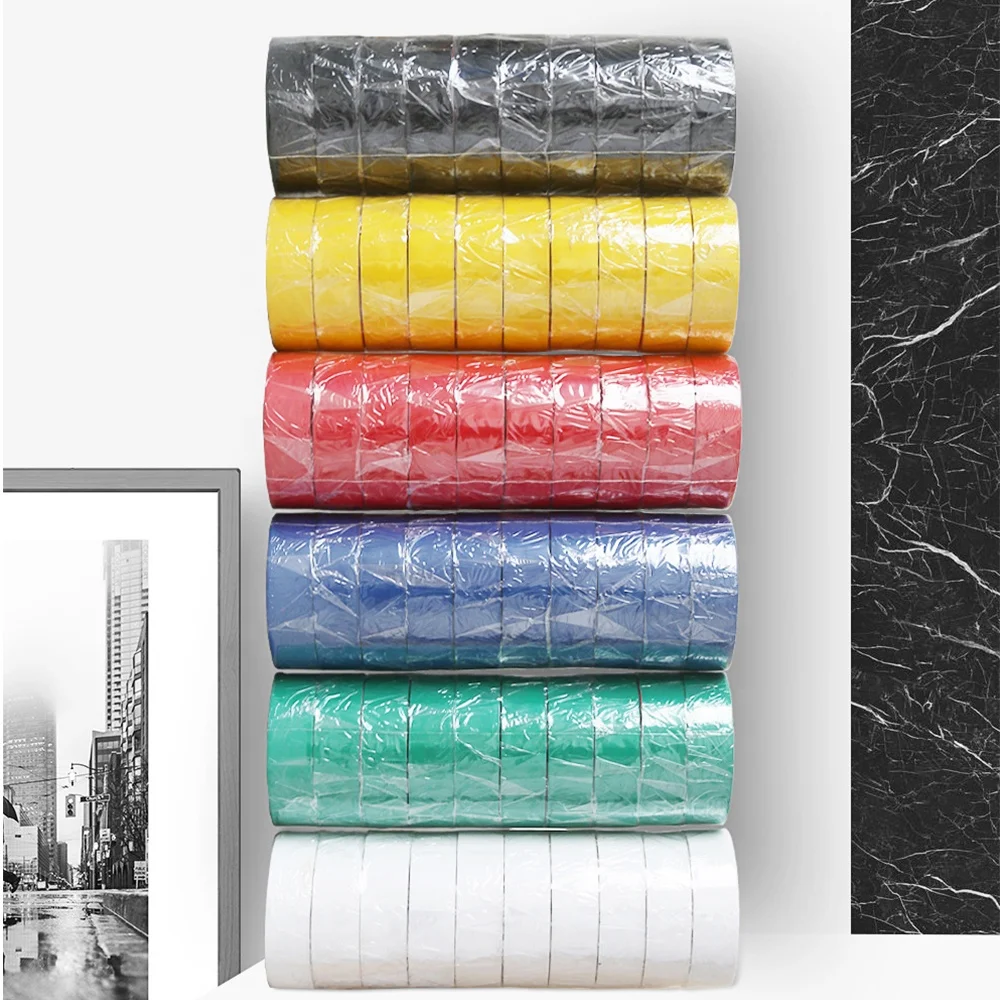 High quality flame retardant black PVC electrical insulation tape 20 meters for wire harness