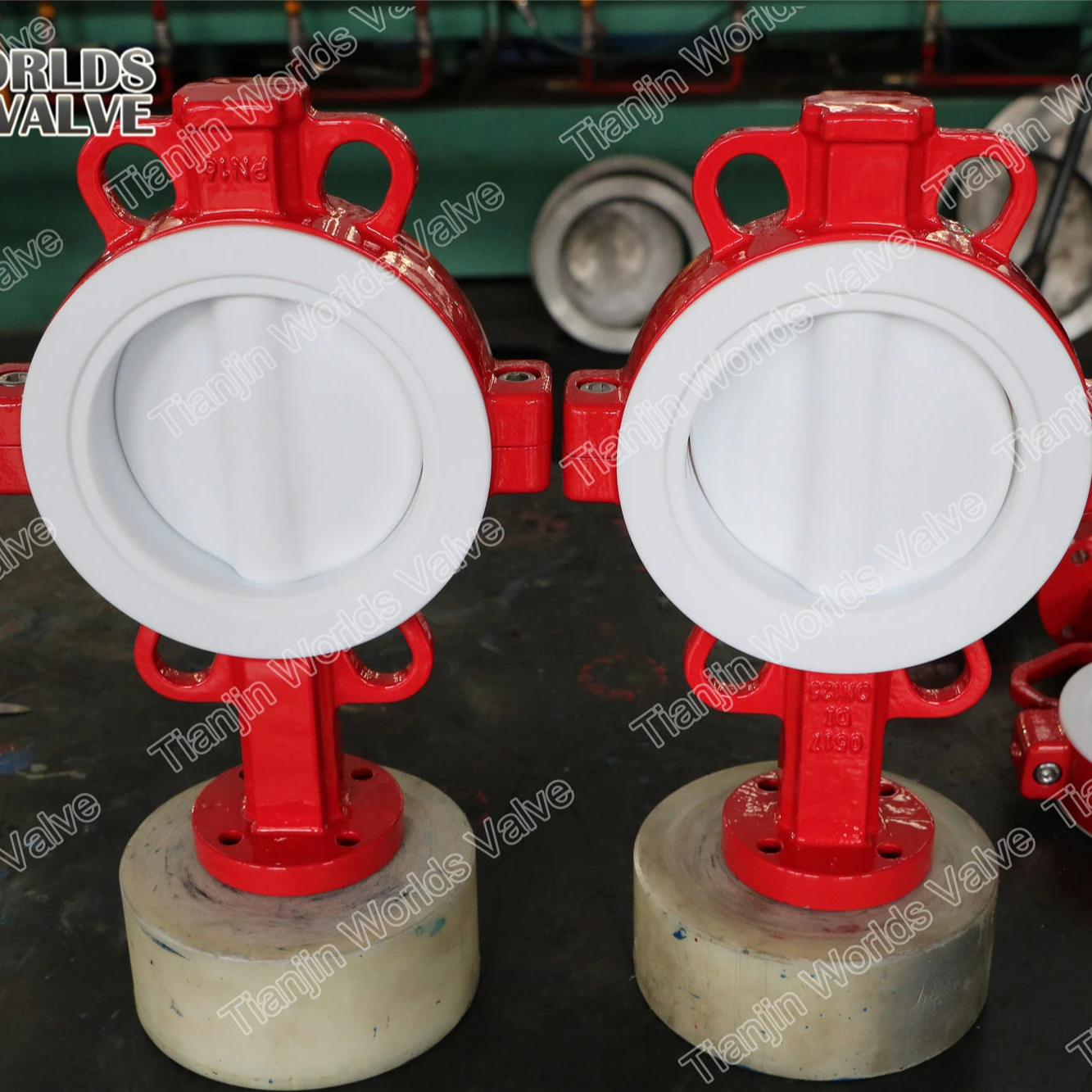split bodies wafer type ptfe pfa lined pn10 pn16 150 butterfly valve
