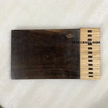 Natural Decor Rattan & Wood Cheese Cutting Board Rattan Charcuterie Board Butcher Pad Placemat Kitchen top From SCI India