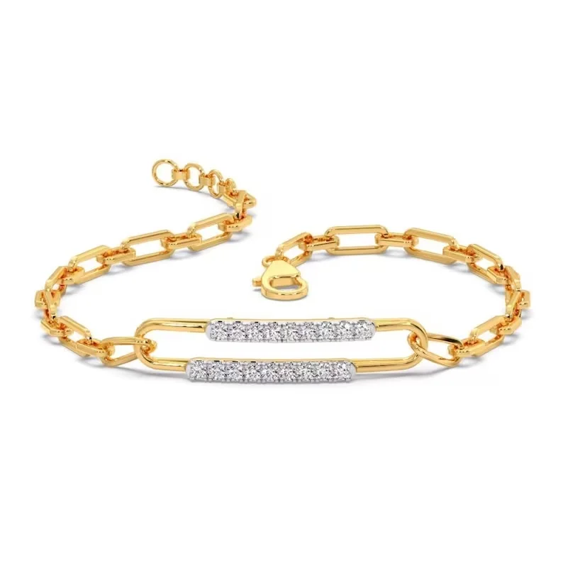 14K Gold Bracelet with Lab Grown Diamonds Genuine Grown Diamond Bracelet Women Gift Diamond Bracelet