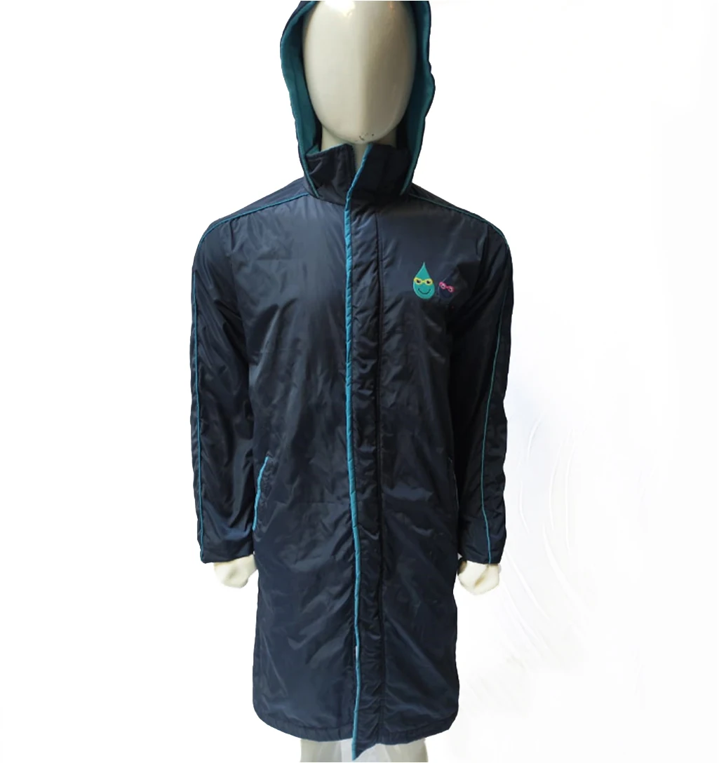 Waterproof swim parka surf poncho robes jacket sleeve striped adult swim parka coat robe waterproof changing Beach Robe Coat