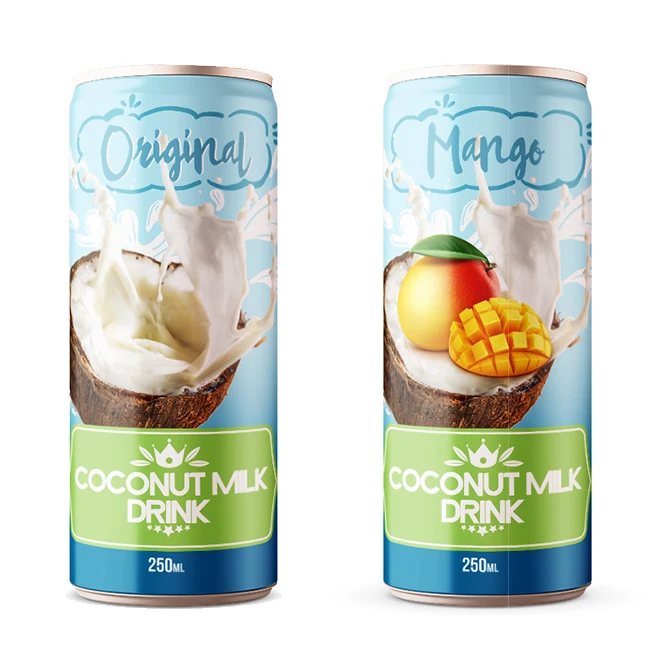 OEM кокосовый молочный напиток консервированный 250 мл от Ben Tre vietnam-бесплатный образец-бесплатный дизайн