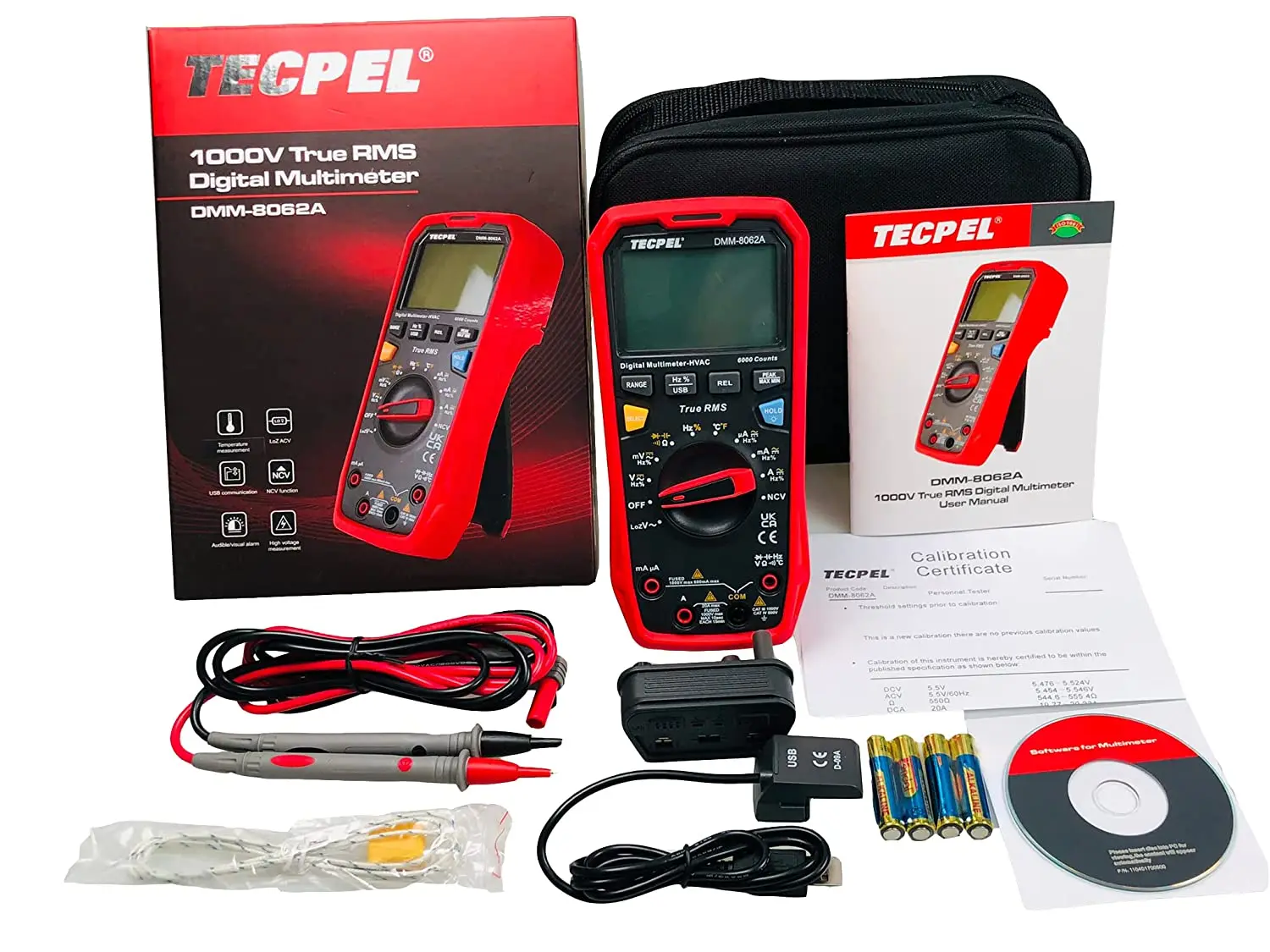 TECPEL DMM-8062A PRO цифровой мультиметр True RMS