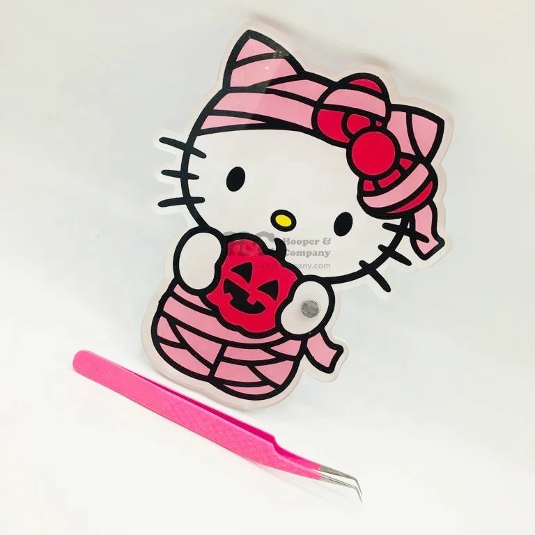 Hello Kitty бандажная плитка для ресниц оптовая продажа акриловая ручной работы с держателем пинцета магнитная индивидуальным логотипом