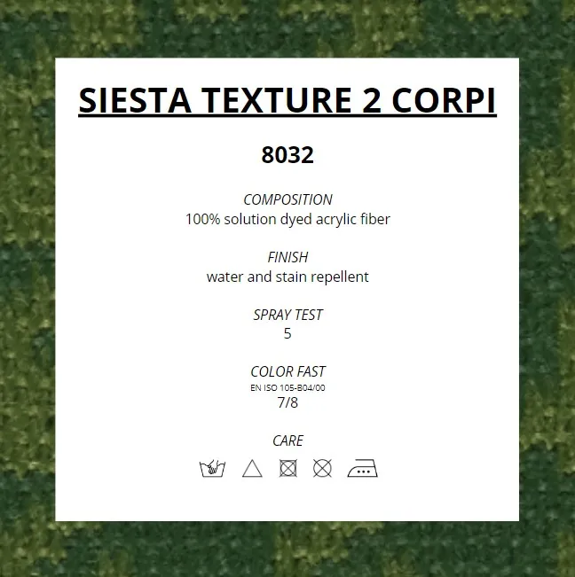 100% high quality solution dyed acrylic fabric for outdoor and garden decorations - Siesta texture 2 corpi green houndstooth