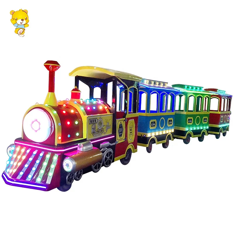 Shopping mall kiddie ride battery powered vintage  trackless train fiberglass train for sale